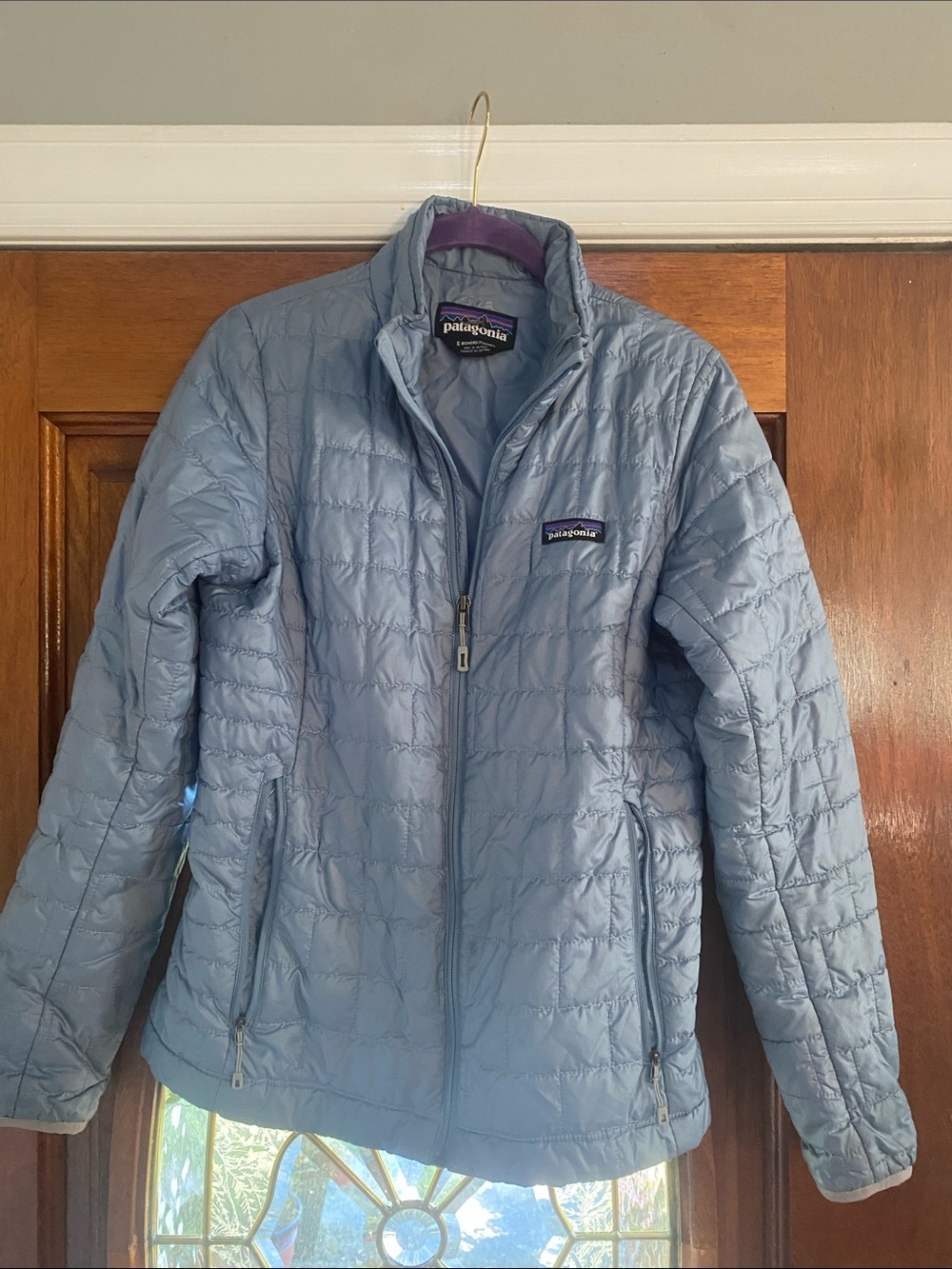 Patagonia Women's Pale Blue Nano Puffer Jacket. Sz Small. Very Good Condition